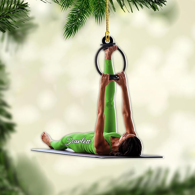 Customized Pilates Christmas Ornament - Pilates Gift for Women, Acrylic Christmas Ornament LL35