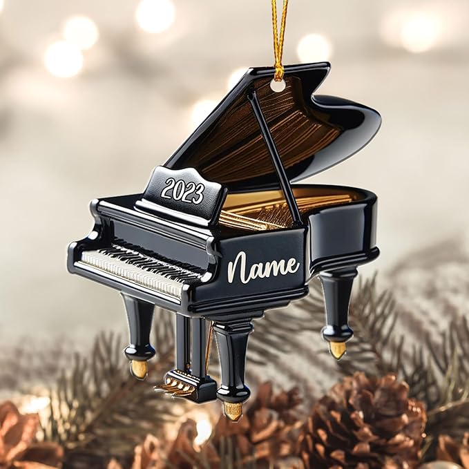Customized Piano Ornament - Music Instrument Christmas Gift for Piano Lovers LL47