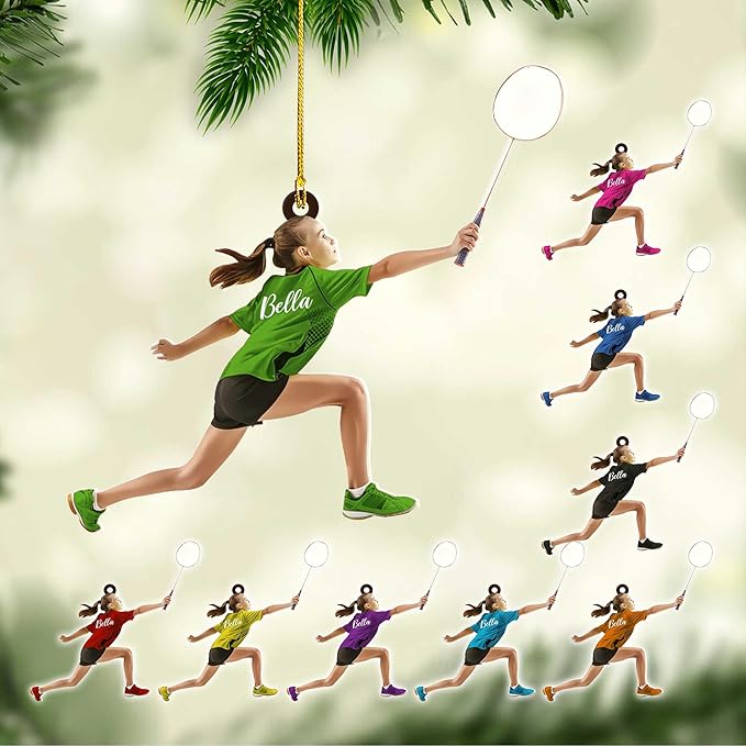 Custom Christmas Gift for Badminton Players, Sports Lovers Badminton Ornament LL27