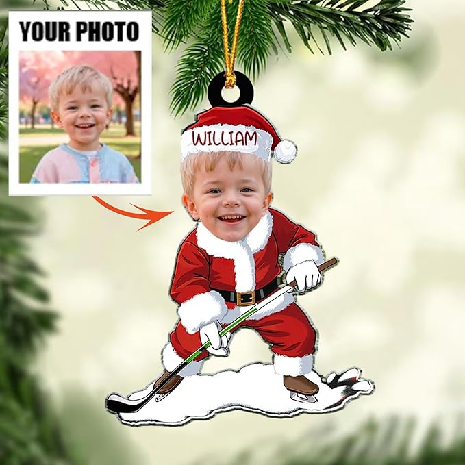 Personalized ice Hockey Ornament N10