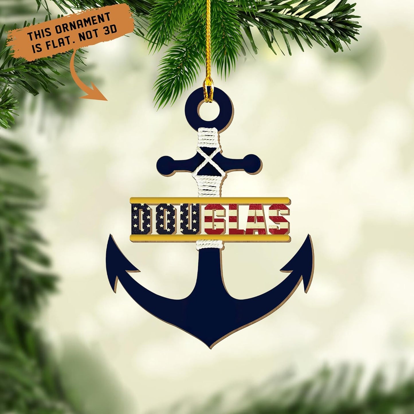 Personalized Sailor Ornament – Custom Captain Sailor Acrylic Ornament, Unique Sailing Glass Keepsake, Navy Captain Holiday Gift for Sailors TS7