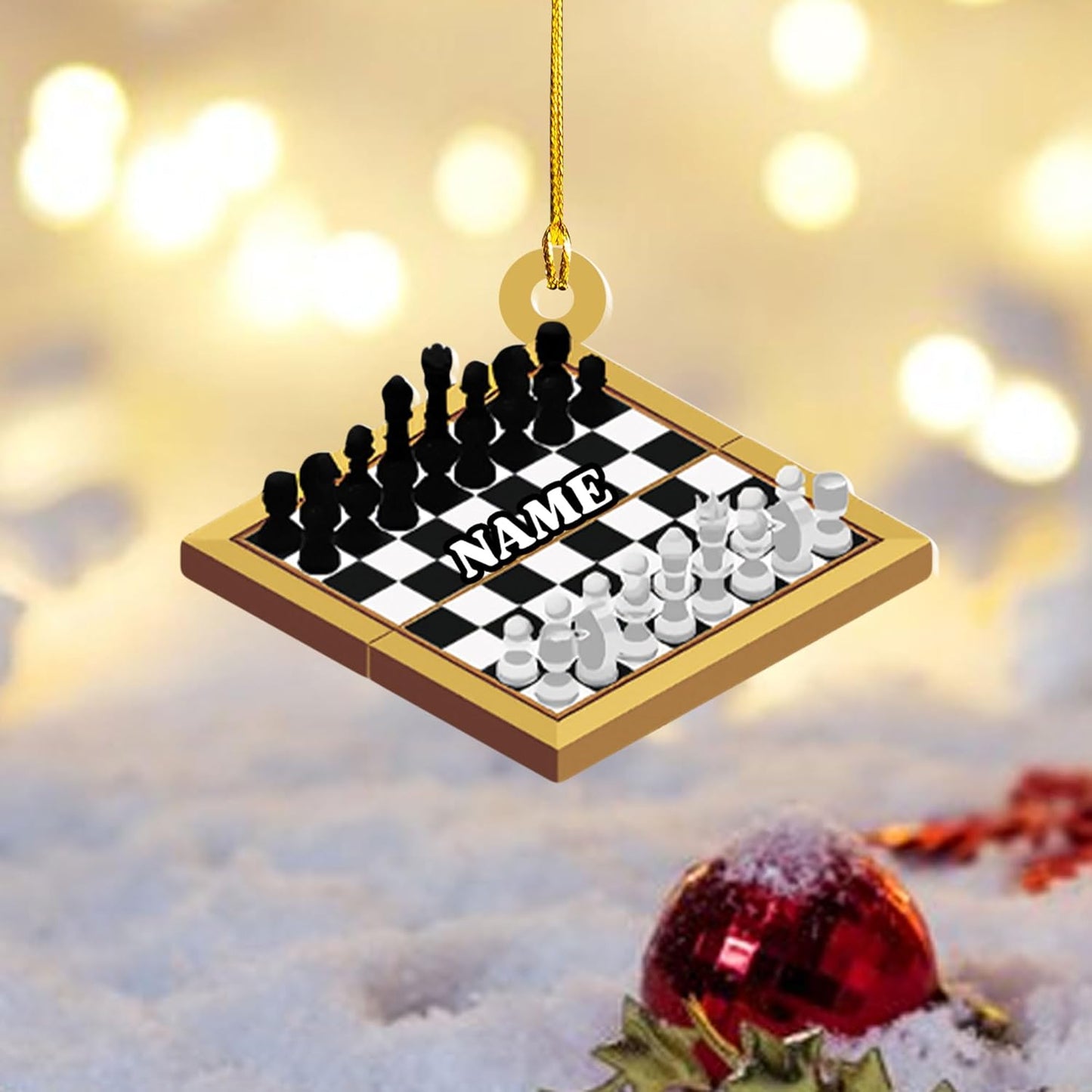 Personalized Name Chess Ornament Gift for Men Women Chess Team Player N29