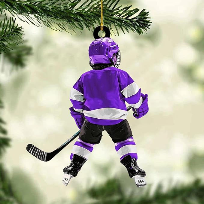 Personalized ice Hockey Ornament N05