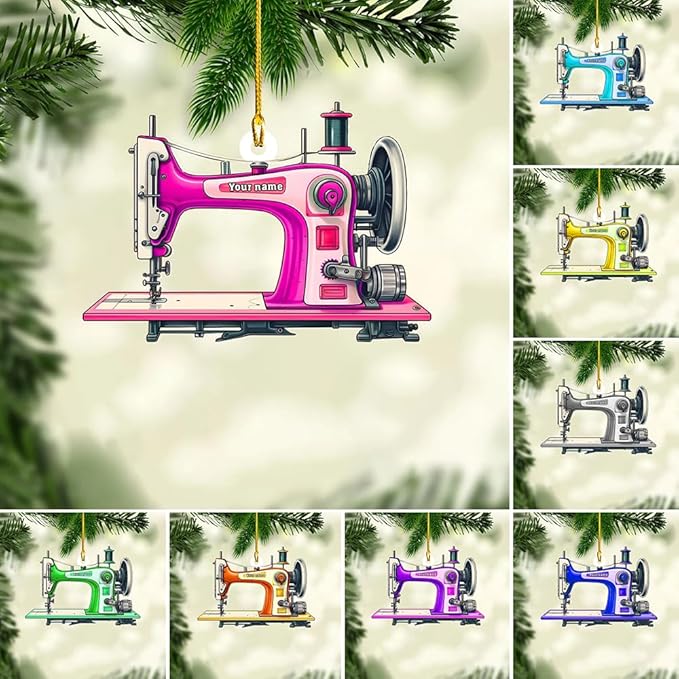 Personalized Sewing Machine Ornament - Custom Christmas Gift for Sewing Lovers LL8