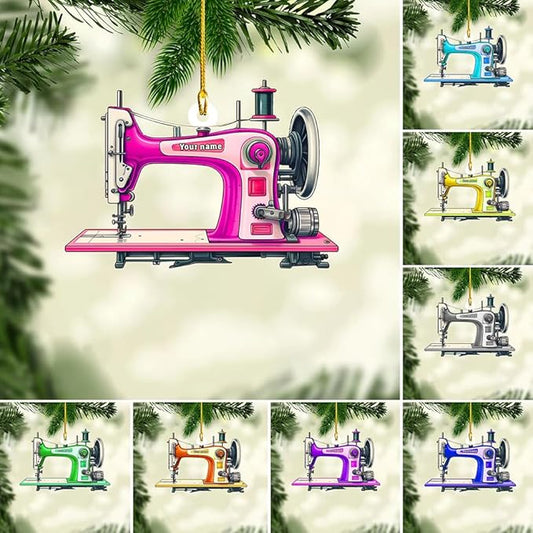 Personalized Sewing Machine Ornament - Custom Christmas Gift for Sewing Lovers LL8