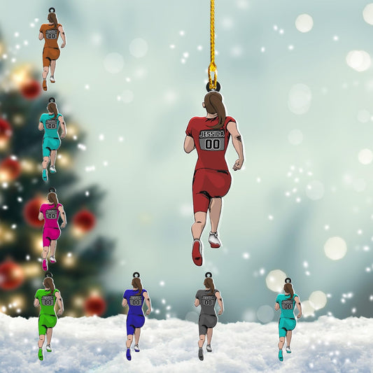 Personalized Marathon Finisher Ornament – Custom Name Acrylic Running Keepsake, Holiday Runner Gift TM24