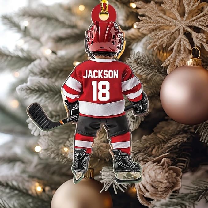 Personalized ice Hockey Ornament N26
