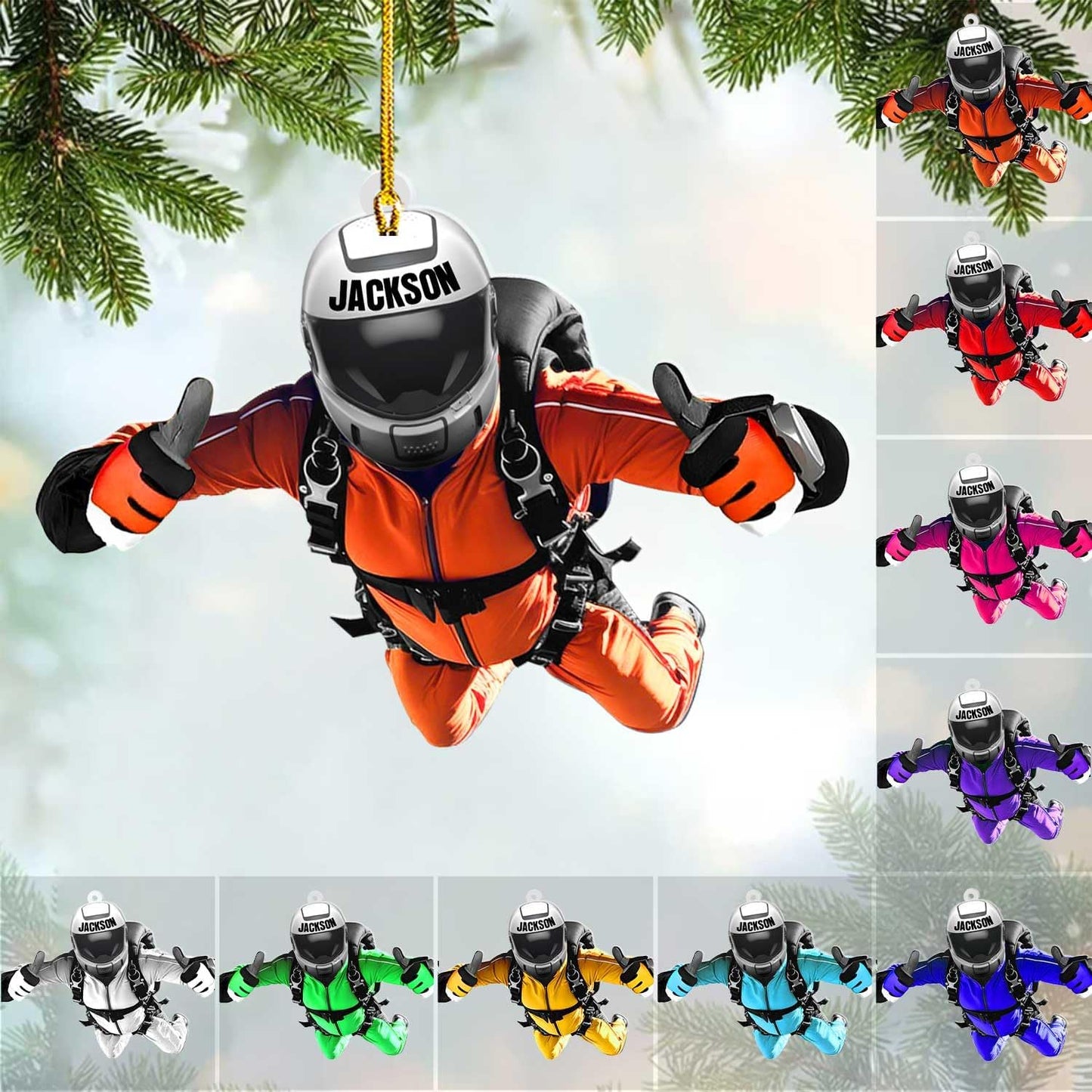 Custom Skydiving Christmas Ornament – Skydiver Xmas Decor O4