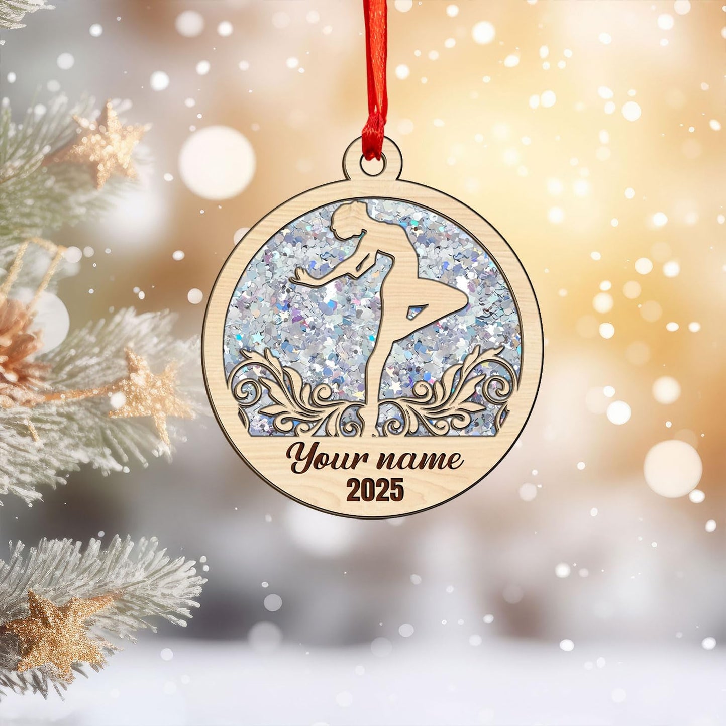 Personalized Name Gymnastics Ornament 2025, Girl Gymnast Ornaments  for Xmas C12