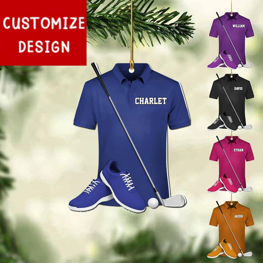 Personalized Golf Shirt Ornament - Golf Player Christmas Ornament