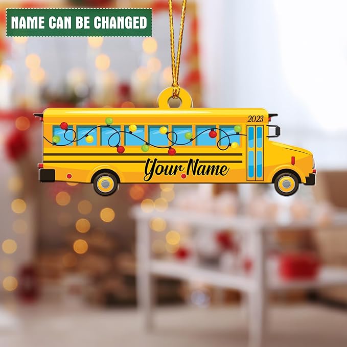 Customized School Bus Ornament - Bus Driver Christmas Gift L13
