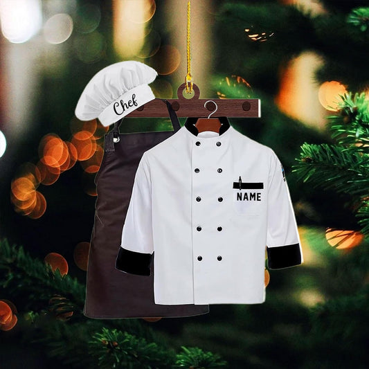Personalized Chef Christmas Ornament 2025, Custom Chef Uniform and Hat Ornaments for Christmas Tree, Cooking, Baking, Kitchen GiftsN05