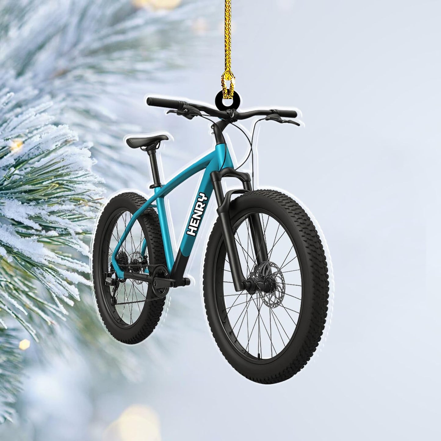 Custom Name Cycling Acrylic Ornament – Personalized Bike Gift, Christmas Tree Keepsake for Cycling Enthusiasts TC31