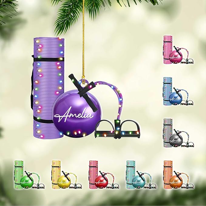 Personalized Pilates Christmas Ornament - Custom Pilates Gift for Women LL2