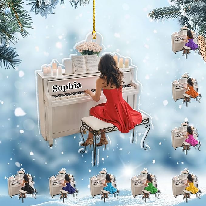 Custom Music Instrument Christmas Gift - Piano Ornament for Piano Lovers LL11