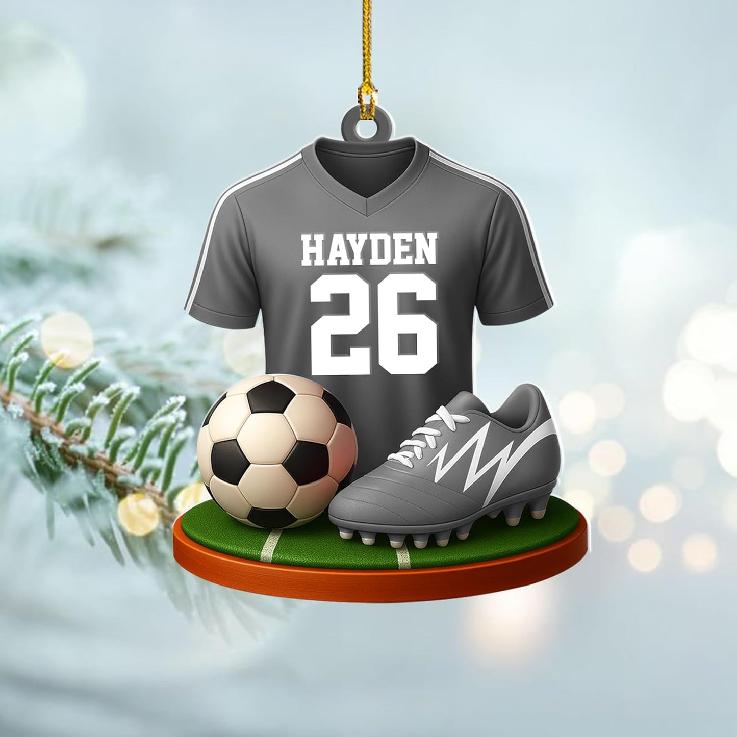 Personalized Soccer Player Christmas Ornament - Xmas Gift for Soccer Lovers C26