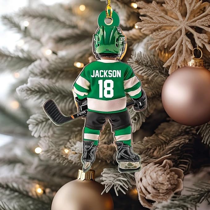 Personalized ice Hockey Ornament N26