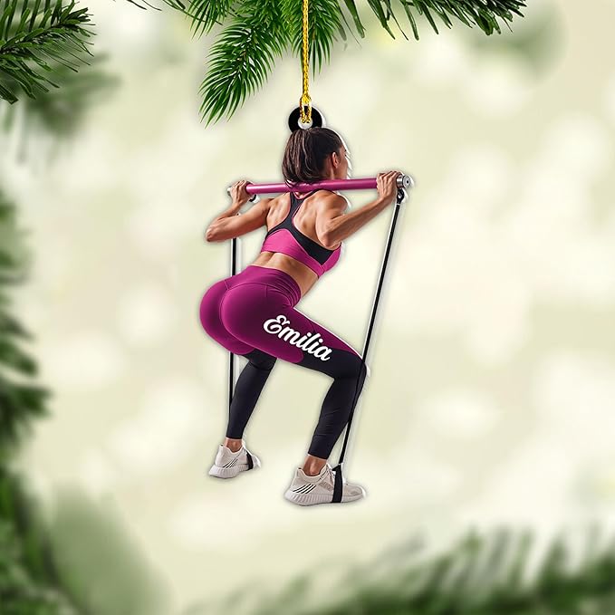 Customized Pilates Christmas Ornament - Pilates Gift for Women, Acrylic Christmas Ornament LL31