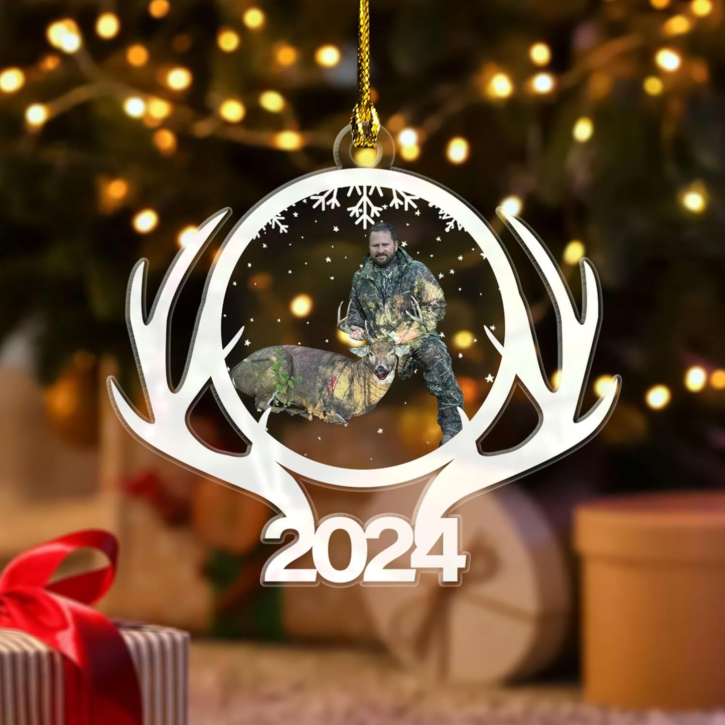 Personalized Hunting Ornament, Hunter Christmas Acrylic Ornament 2025 T17