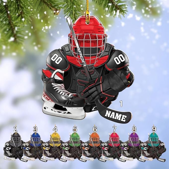 Personalized ice Hockey Ornament N21