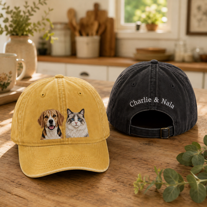 Custom Pet Photo Embroidered Hat, Personalized Dog Face Hat, Dog Memorial Gift THUC99