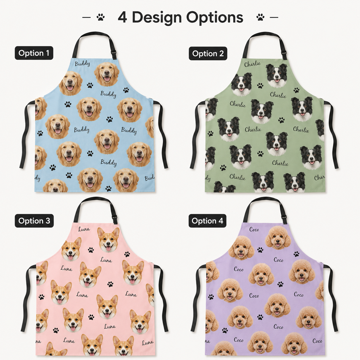 Custom Dog Face Apron Personalized Photo Apron, Funny Pet Lover Kitchen Gift for Dog Mom and Dog Dad THUC99
