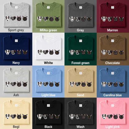 Custom Dog Photo Embroidered Tee, Personalized Pet Face Shirt, Dog Mom Dad Birthday Gift THUC99