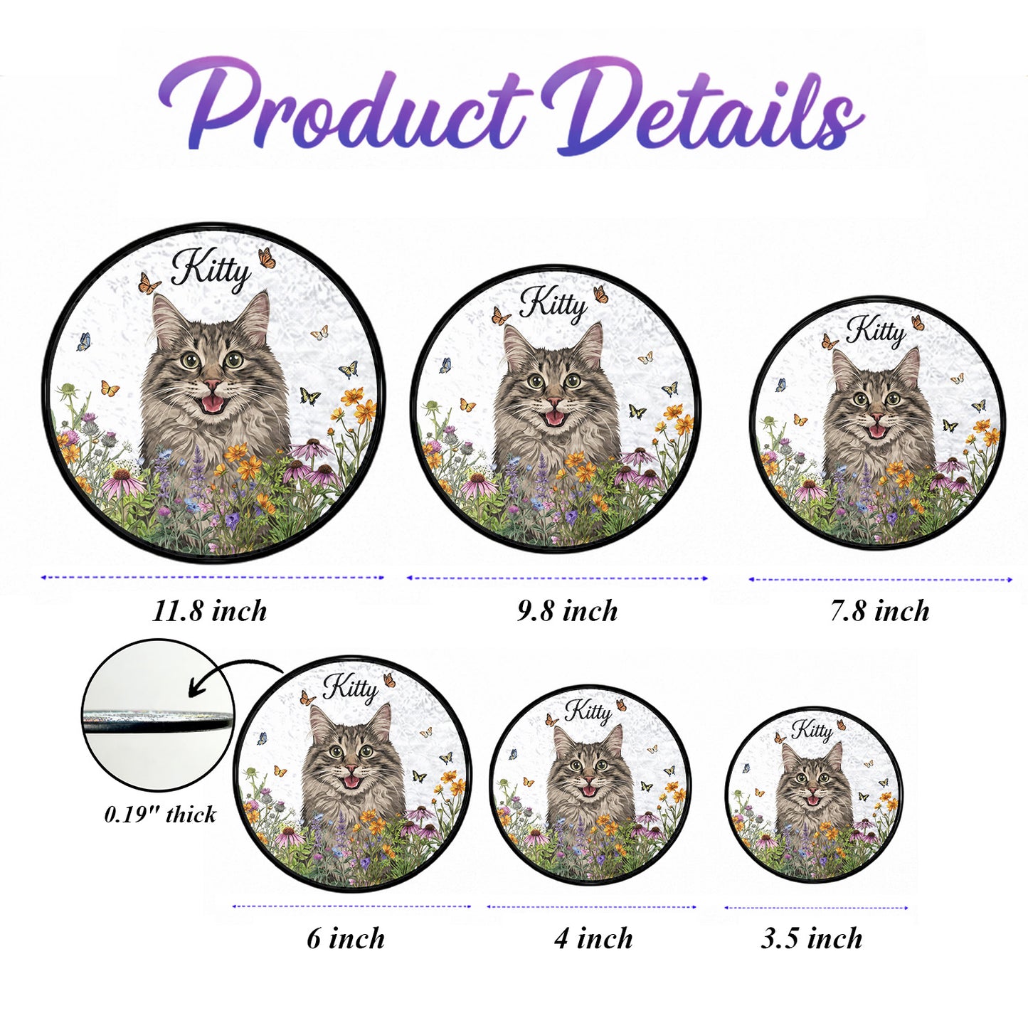 Personalized Dog And Cat Name Suncatcher – Custom Pet Portrait Glass Window Hanging (THUC99)