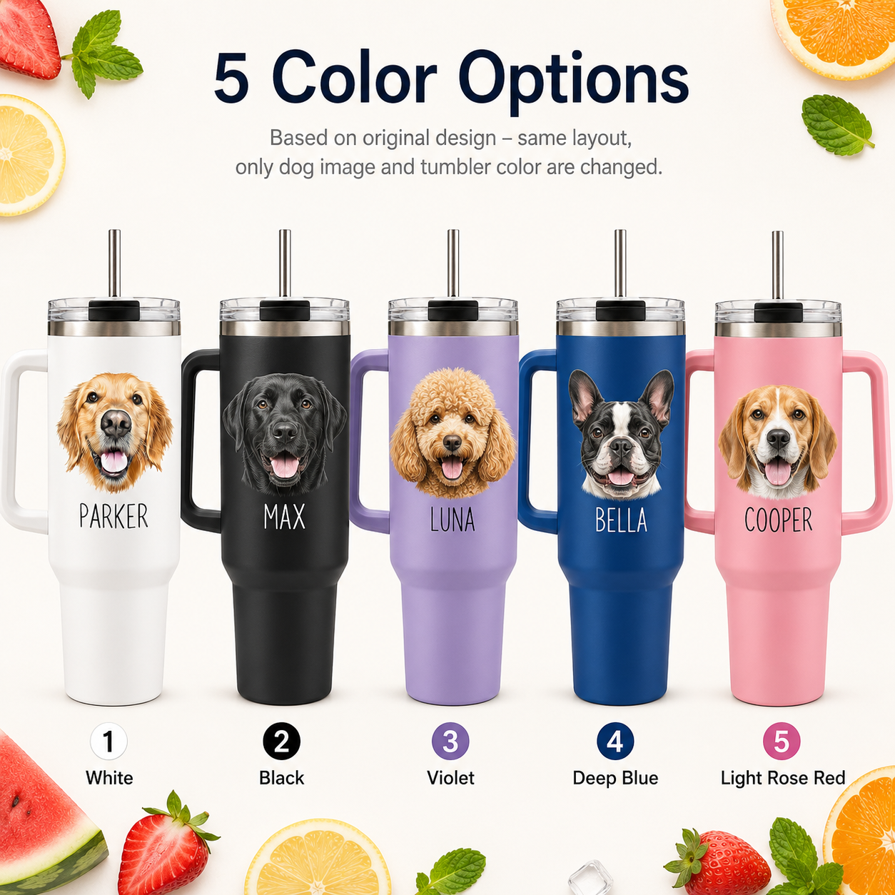 Custom Dog Picture 40oz Tumbler – Personalized Pet Lover Stainless Steel Travel Mug THUC99 (Copy)