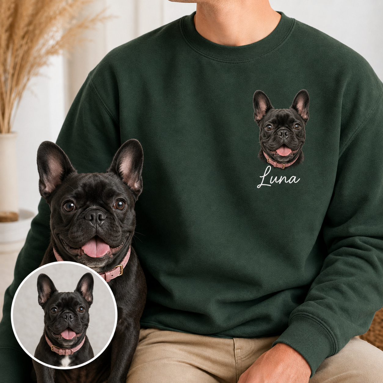 Personalized Puppy Photo Hoodie Custom Dog Face Sweatshirt Cozy Pet Lover Gift THUC99