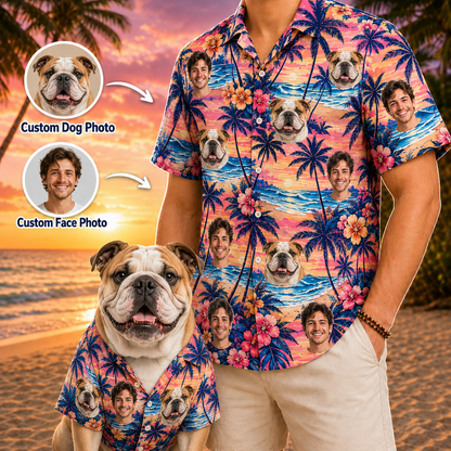 Personalized Photo Dog Hawaiian Shirt, Custom Pet Lover Summer Shirt, Beach Vacation Gift THUC99