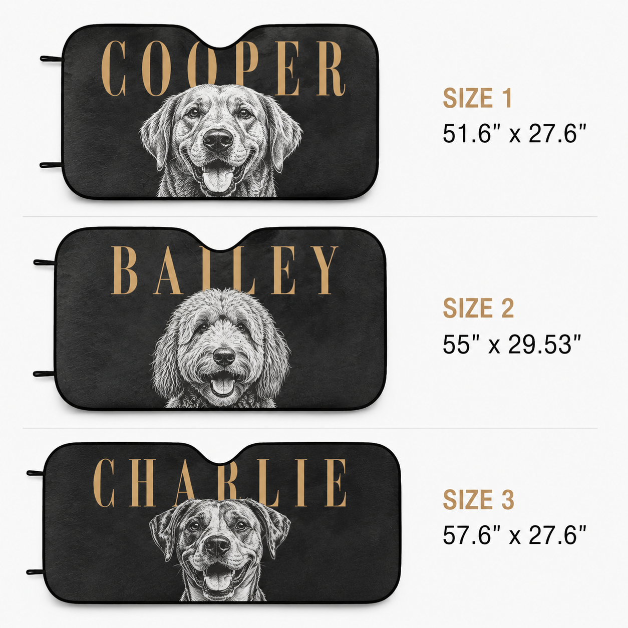 Custom Dog Auto Car Sun Shade, Personalized Pet Windshield Sunshade, Custom Photo Dog Car Accessories Gift THUC99
