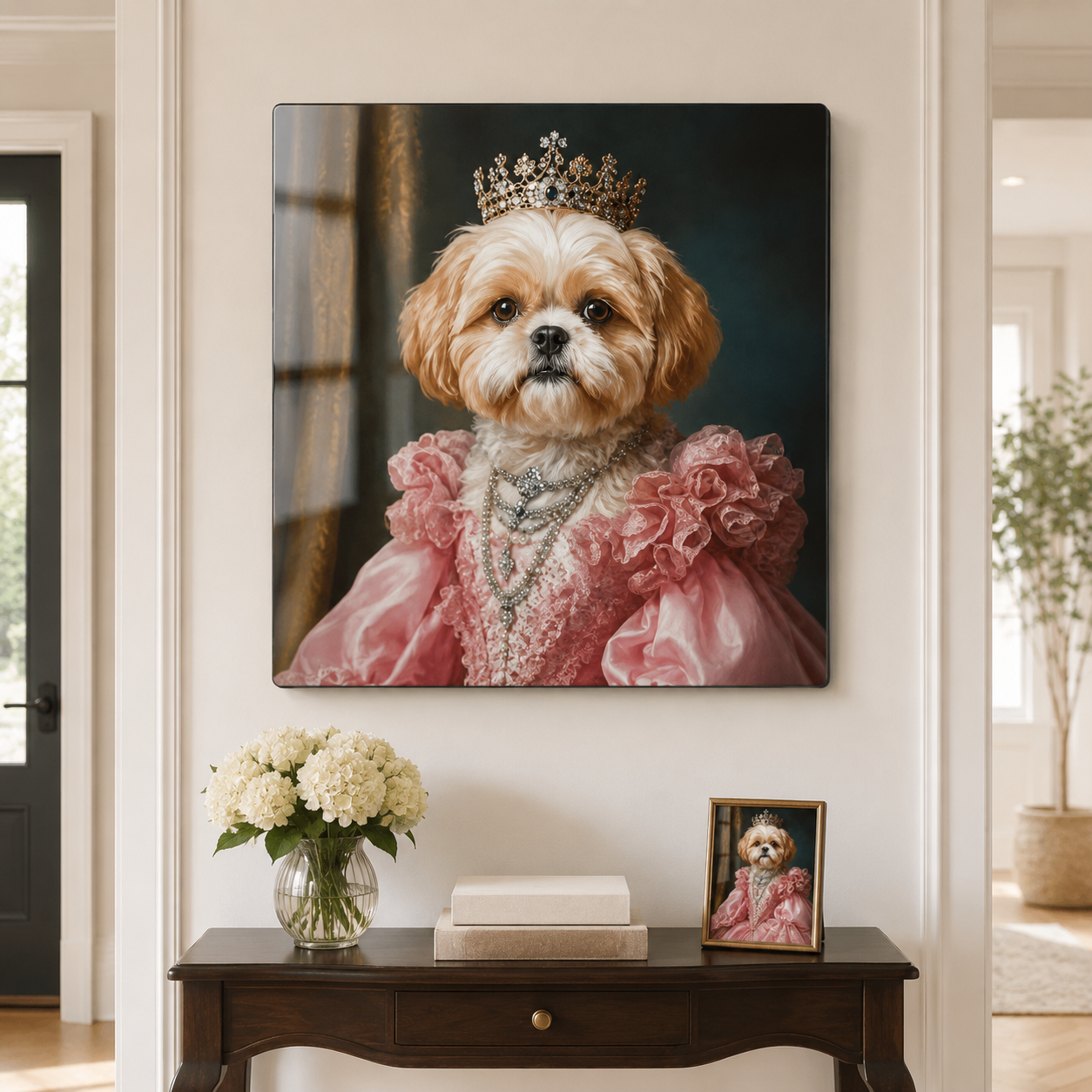 Personalized Dog Royal Metal Wall Art – Custom Pet Portrait Print With Name THUC99