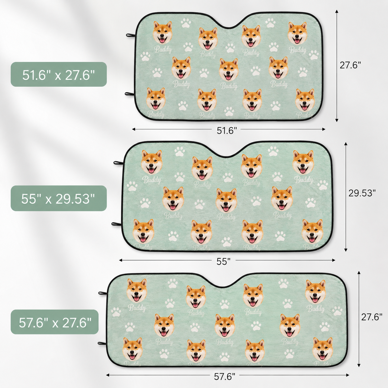 Personalized Dog Windshield Sun Shade, Custom Photo Pet Car Shade For Dog Lover THUC99