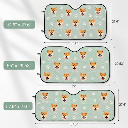 Personalized Dog Windshield Sun Shade, Custom Photo Pet Car Shade For Dog Lover THUC99