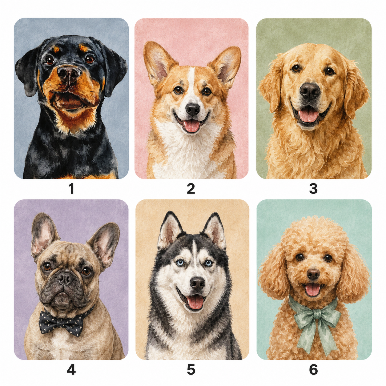 Personalized Dog Photo Magnet, Custom Pet Portrait Vintage Gold Frame Fridge Magnet THUC99