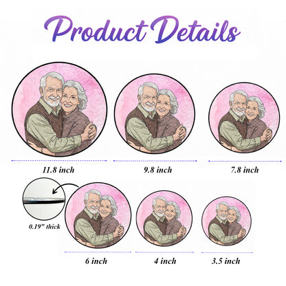 Custom Photo Grandma & Grandpa Glass Suncatcher – Custom Portrait Window Decor, Mom Gift THUC99