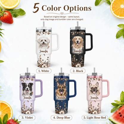 Custom Photo Dog 40oz Tumbler – Personalized Dog Picture Travel Cup for Pet Lovers THUC99