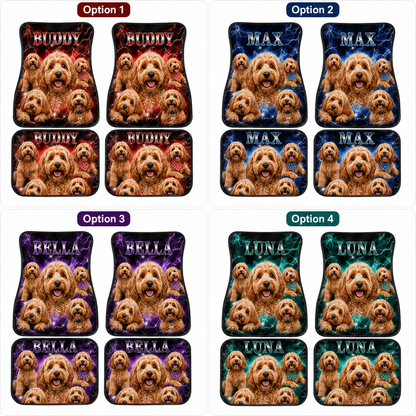 Custom Photo Pet Car Mats 4-Piece Set, Dog Lover Car Interior Accessories THUC99