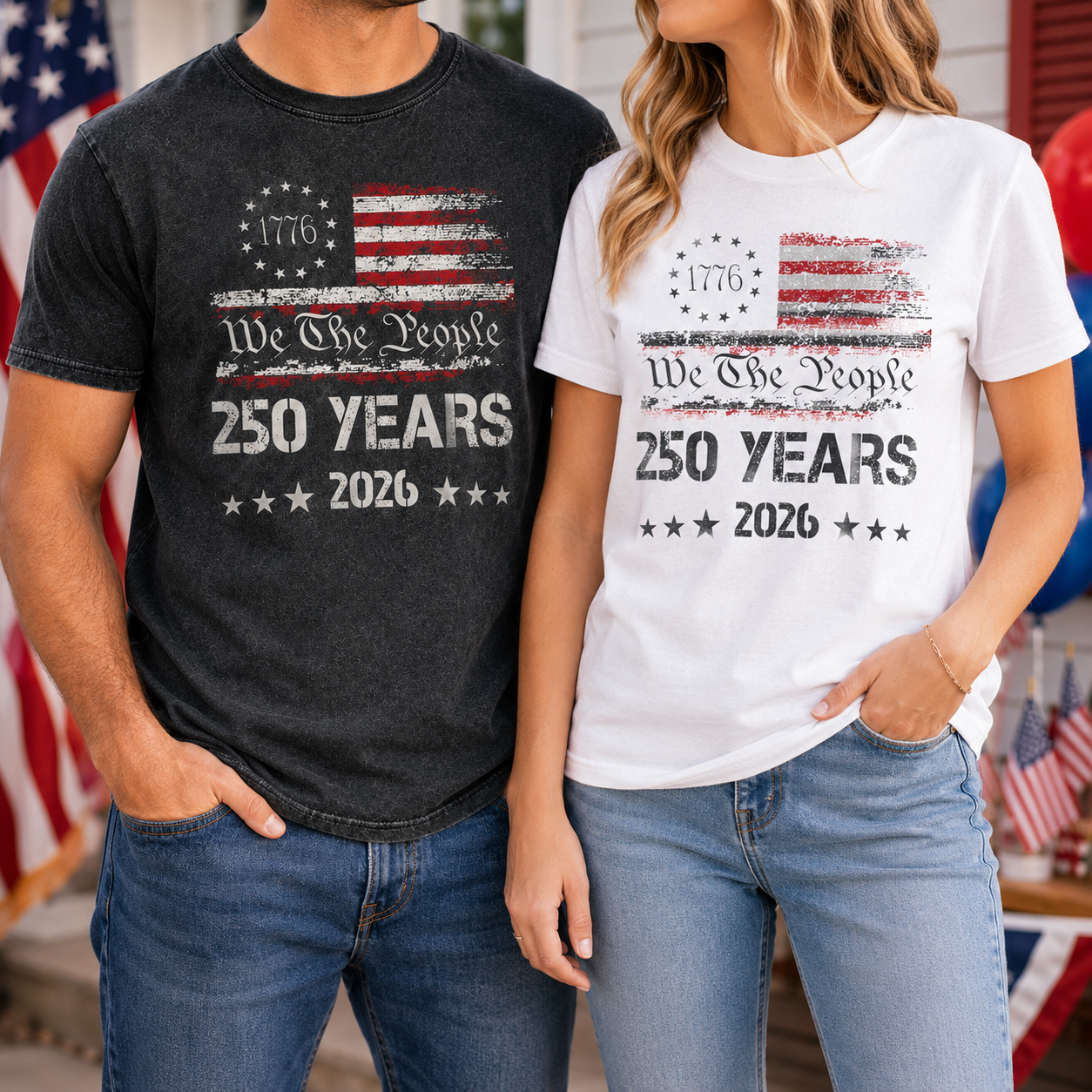 USA 250 Anniversary Wash Shirt, Freedom Since 1776 Patriotic Tee THUC99