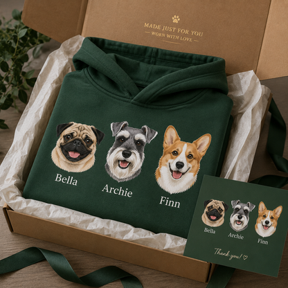 Custom Dog Face Sweatshirt Personalized Puppy Photo Hoodie Funny Gift for Pet Lovers THUC99