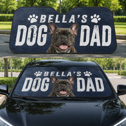 Custom Dog Car Sun Shade, Personalized Pet Photo Dog Mom Gift for Car THUC99