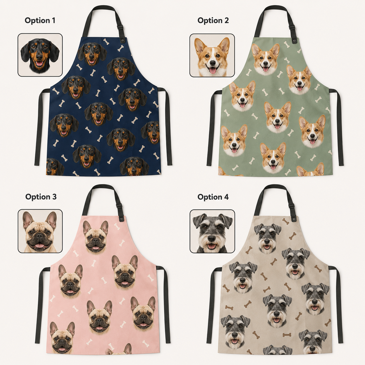 Custom Pet Photo Apron Personalized Dog Kitchen Apron, Unique Gift for Dog Lovers, Bakers and Home Cooks THUC99