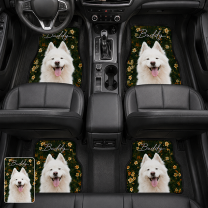 Personalized Dog Portrait Car Floor Mats, Custom Pet Auto Mat Set THUC99