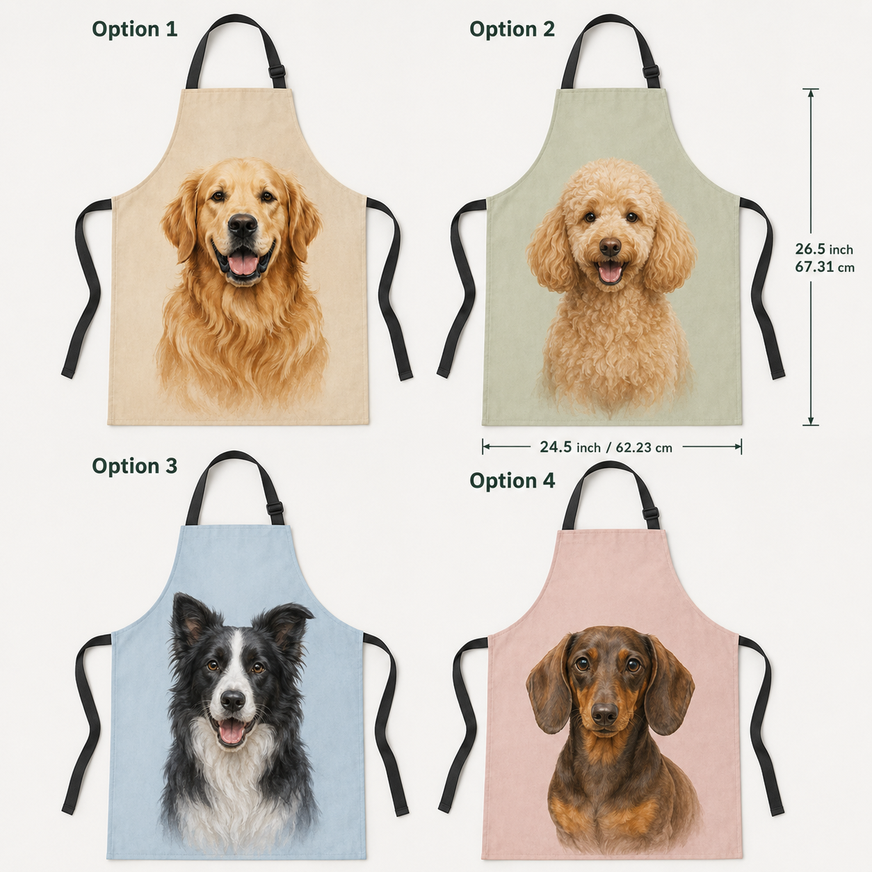 Custom Photo Dog Apron Personalized Pet Lover Apron, Funny Dog Mom Cooking and Baking Apron Gift THUC99