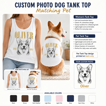 Custom Dog Women’s Tank Top and Pet Tank Top, Matching Dog Lover Outfit THUC99