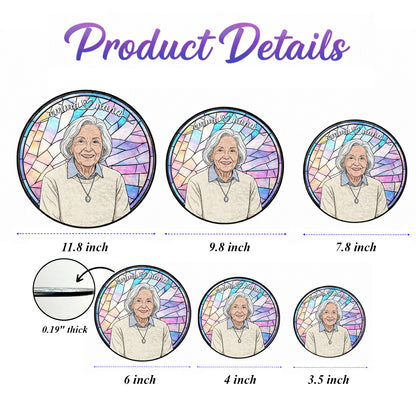 Personalized Grandma Stained Glass Suncatcher – Heartfelt Gift for Nana or Mom THUC99