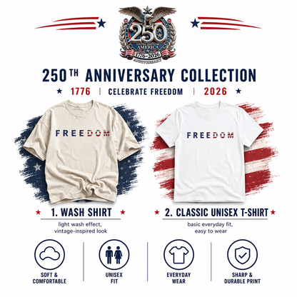 America Birthday T-Shirt 1776–2026, USA Freedom Celebration Unisex Tee THUC99