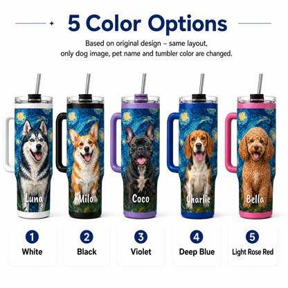 Custom Photo Dog Mom 40oz Tumbler – Personalized Pet Portrait Gift for Women and Dog Lovers THUC99