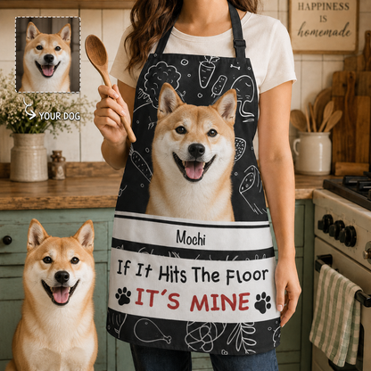 Custom Dog Face Apron Personalized Photo Apron, Funny Pet Lover Kitchen Gift for Dog Mom and Dog Dad THUC99